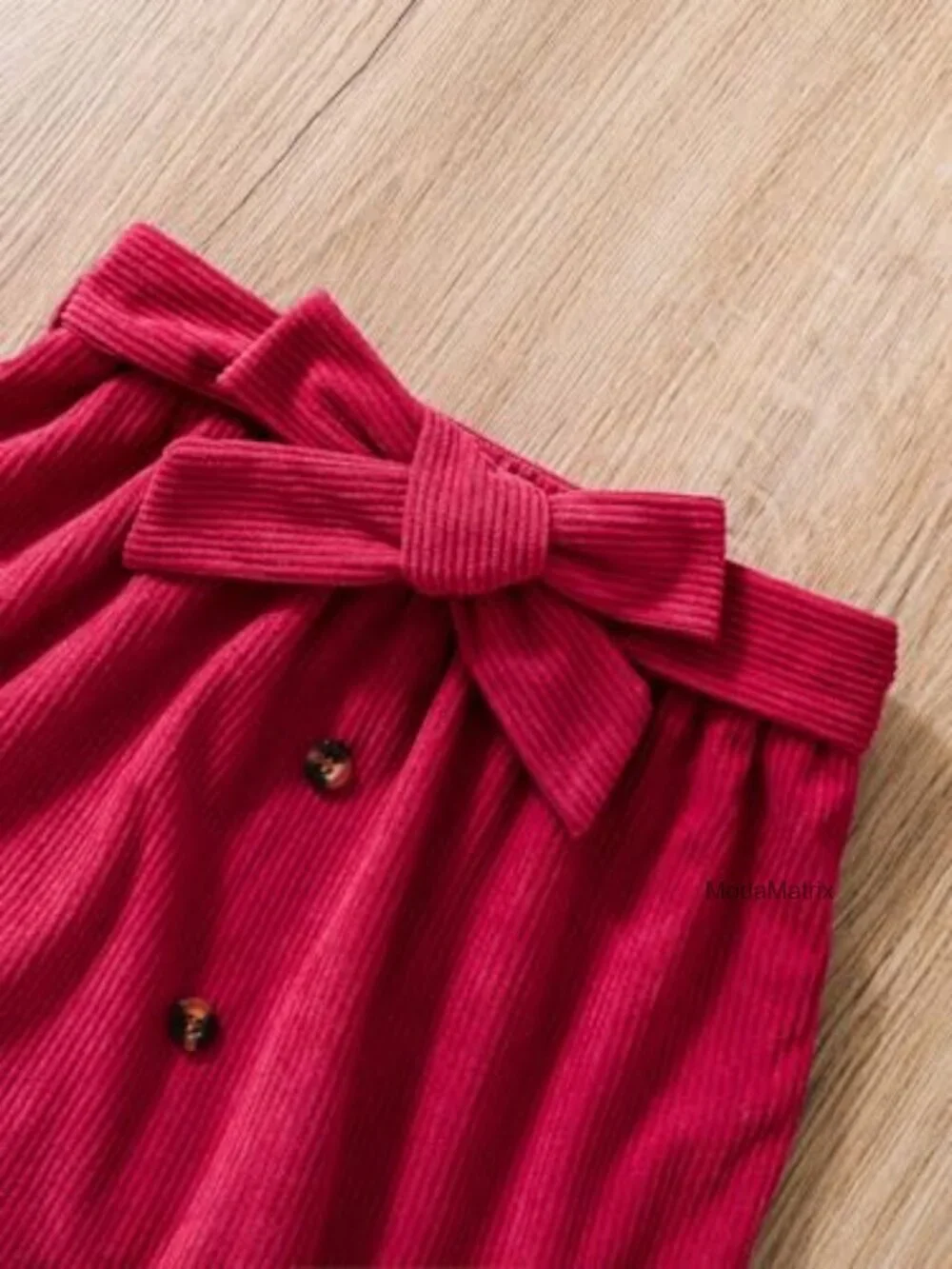 Girls 2 Piece Ruffle Trim Long Sleeve Top and Skirt Set